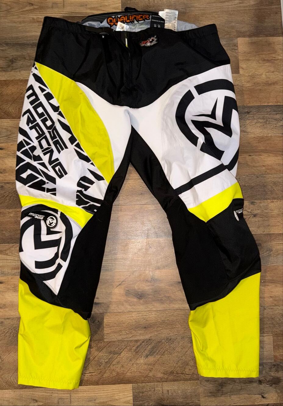 Moose Racing Qualifier motocross pants yellow, white, and black